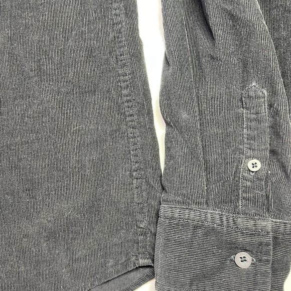 RALPH Ralph Lauren Size L Black Corduroy Button-Down Shirt - Picture 5 of 9